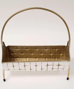 Inspire Me! Home Decor Indoor/Outdoor Gold And White Planters (2 Sizes) 10 Inspire Me! Home Decor Indoor/Outdoor Gold And White Planters (2 Sizes)