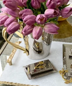 Inspire Me! Home Decor Silver Match Holder With Gold Detailing