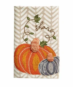 Inspire Me! Home Decor Rustic Embroidered Fall Pumpkin Dish Towel (3 Styles)