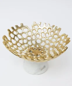 Inspire Me! Home Decor Textured Design Bowl With White Marble Base (2 Colors)