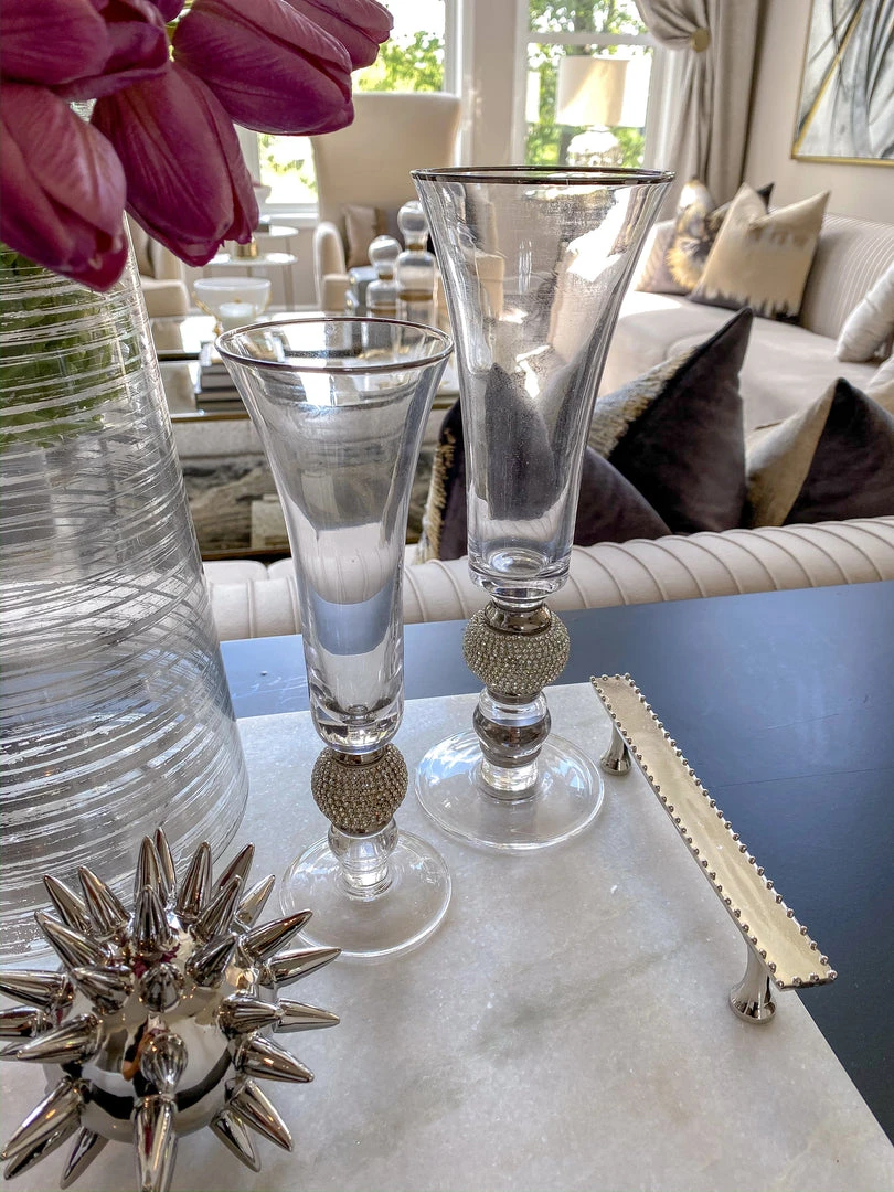 Inspire Me! Home Decor Rhinestone Detailed Glass Vase (2 Sizes) 4 Inspire Me! Home Decor Rhinestone Detailed Glass Vase (2 Sizes)