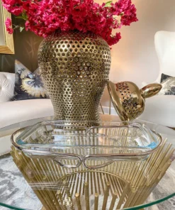 Inspire Me! Home Decor Rectangle Glass Serveware With Metal Base And Handles (2 Colors)