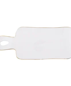 Inspire Me! Home Decor White Ceramic Rectangle Tray W/ Gold Trim KITCHEN 9 Inspire Me! Home Decor White Ceramic Rectangle Tray W/ Gold Trim KITCHEN
