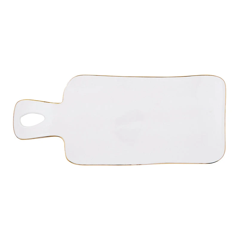 Inspire Me! Home Decor White Ceramic Rectangle Tray W/ Gold Trim KITCHEN 6 Inspire Me! Home Decor White Ceramic Rectangle Tray W/ Gold Trim KITCHEN