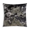 Cloud9d Amal - Charcoal Digital Printed Pillow W/ Gold And Silver Print - 22" X 22" 1 Cloud9d Amal - Charcoal Digital Printed Pillow W/ Gold And Silver Print - 22" X 22"