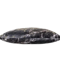 Cloud9d Amal - Charcoal Digital Printed Pillow W/ Gold And Silver Print - 22" X 22"