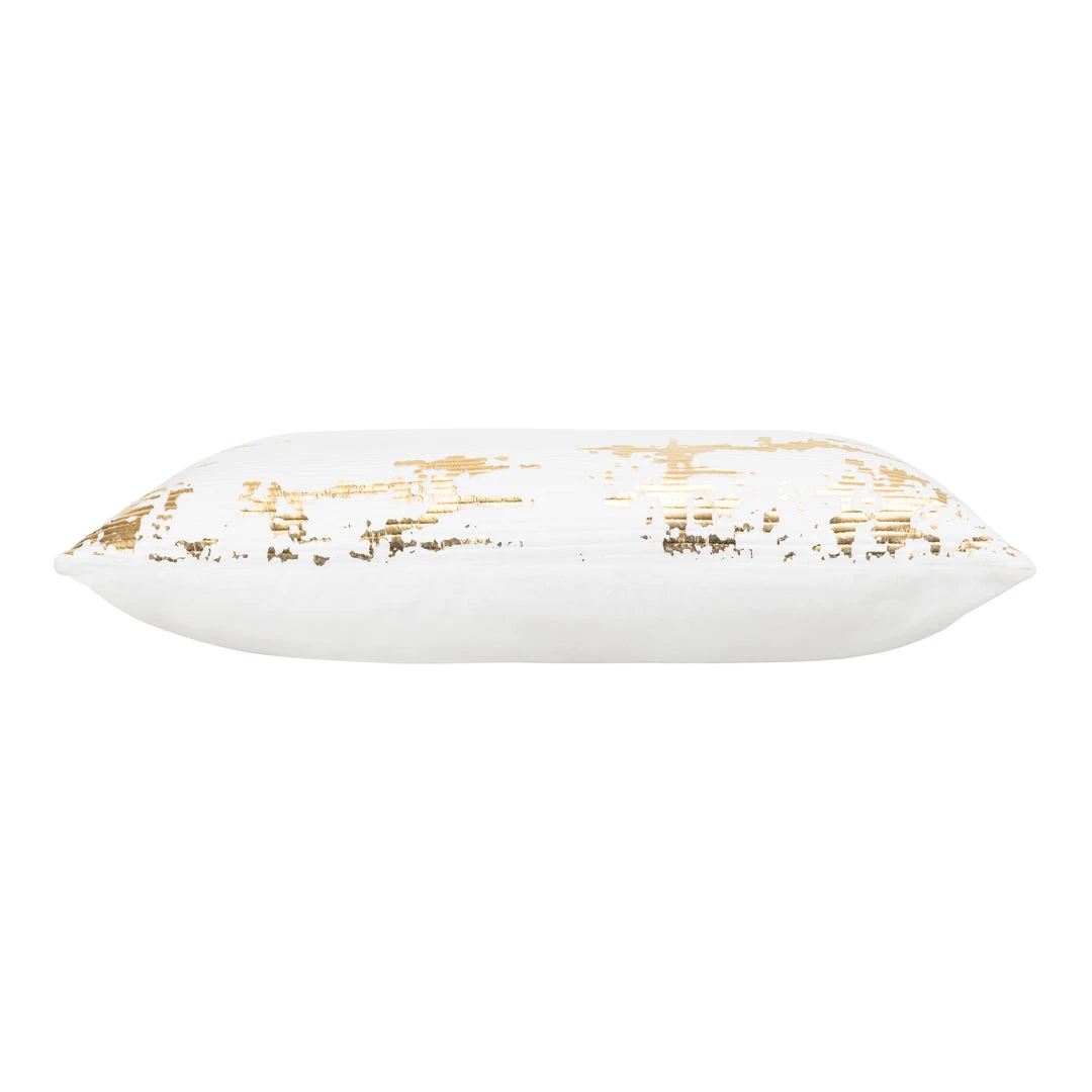 Cloud9d PILLOWS, RUGS, & THROWS Asra - White Velvet Pillow W/ Shiny Gold Foil Print - 20" X 20" 4 Cloud9d PILLOWS, RUGS, & THROWS Asra - White Velvet Pillow W/ Shiny Gold Foil Print - 20" X 20"