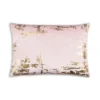 Cloud9d PILLOWS, RUGS, & THROWS Asra - Oblong Mauve Velvet Pillow W/ Quilting And Shiny Gold Foil Print - 20" X 14"