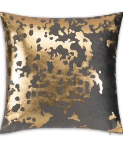 Cloud9d Elise Charcoal Gold Pillow - 20" X 20" PILLOWS, RUGS, & THROWS
