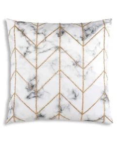 Cloud9d PILLOWS, RUGS, & THROWS Keva - Digital Printed Velvet Square Pillow W/ Hand Beaded Gold Sequin Beads - 22" X 22"