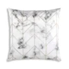 Cloud9d Keva - Digital Print Velvet Square Pillow W/ Hand Beaded Silver Crystal Beads - 22" X 22"