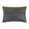 Cloud9d Lena - Charcoal Velvet Pillow 5" Top Beaded In Gold Beadwork - 20" X 14" PILLOWS, RUGS, & THROWS