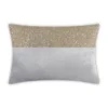 Cloud9d PILLOWS, RUGS, & THROWS Lena - Grey Velvet Pillow 5" Top Beaded In Gold Beadwork - 20" X 14"