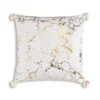 Cloud9d Rami - Faux Fur Pillow W/ Gold Printing And Pom Pom Trim - 20" X 20"
