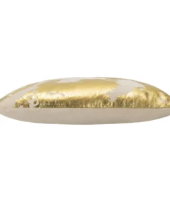 Cloud9d Zara - Beige Velvet Pillow W/ Abstract Gold Foil - 22" X 22" PILLOWS, RUGS, & THROWS