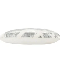 Cloud9d Zara - Ivory Velvet Pillow W/ Abstract Silver Foil - 22" X 22" PILLOWS, RUGS, & THROWS