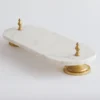 Inspire Me! Home Decor Marble Pedestal Tray W/ Gold Legs