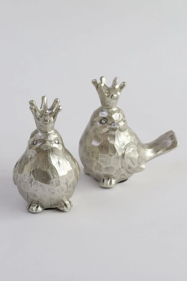 Inspire Me! Home Decor Light Champagne Birds W/ Crowns, Set Of 2 6 Inspire Me! Home Decor Light Champagne Birds W/ Crowns, Set Of 2