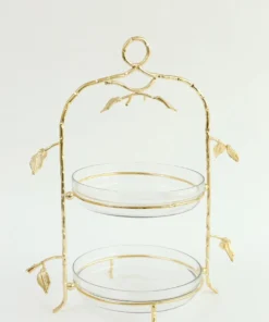 Inspire Me! Home Decor Two-Tiered Gold Leaf Serving Display 17 Inspire Me! Home Decor Two-Tiered Gold Leaf Serving Display