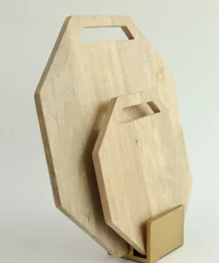 Inspire Me! Home Decor Geometric Mango Wood Boards W/ Gold Stand 7 Inspire Me! Home Decor Geometric Mango Wood Boards W/ Gold Stand