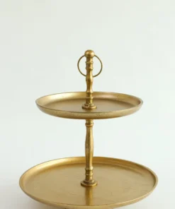 Inspire Me! Home Decor Gold 2-Tiered Metal Cake Stand