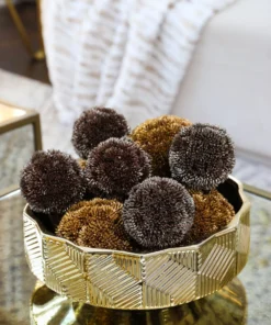 Inspire Me! Home Decor Copper Metallic Floral Orb (2 Sizes)