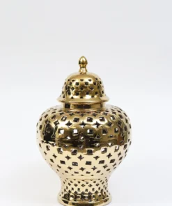 Inspire Me! Home Decor Gold Pierced Patterned Ginger Jar (2 Sizes) 19 Inspire Me! Home Decor Gold Pierced Patterned Ginger Jar (2 Sizes)