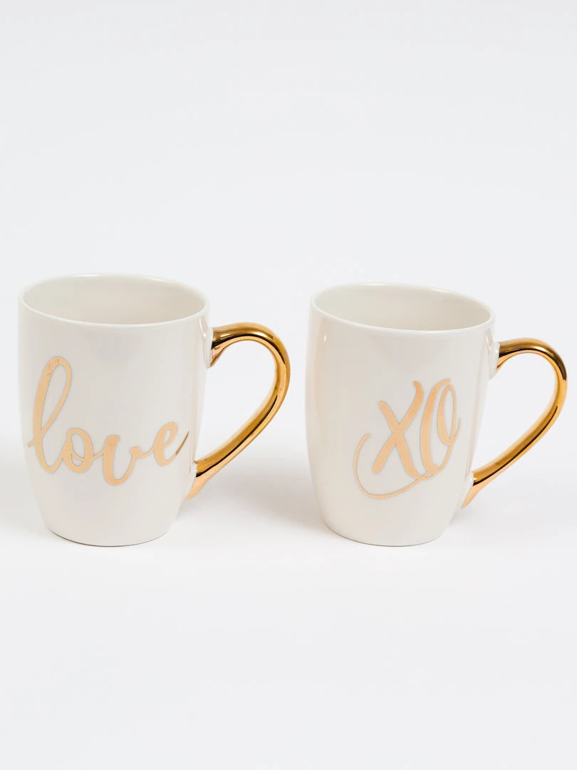 Inspire Me! Home Decor White Mug With Gold Handle (2 Styles) 4 Inspire Me! Home Decor White Mug With Gold Handle (2 Styles)
