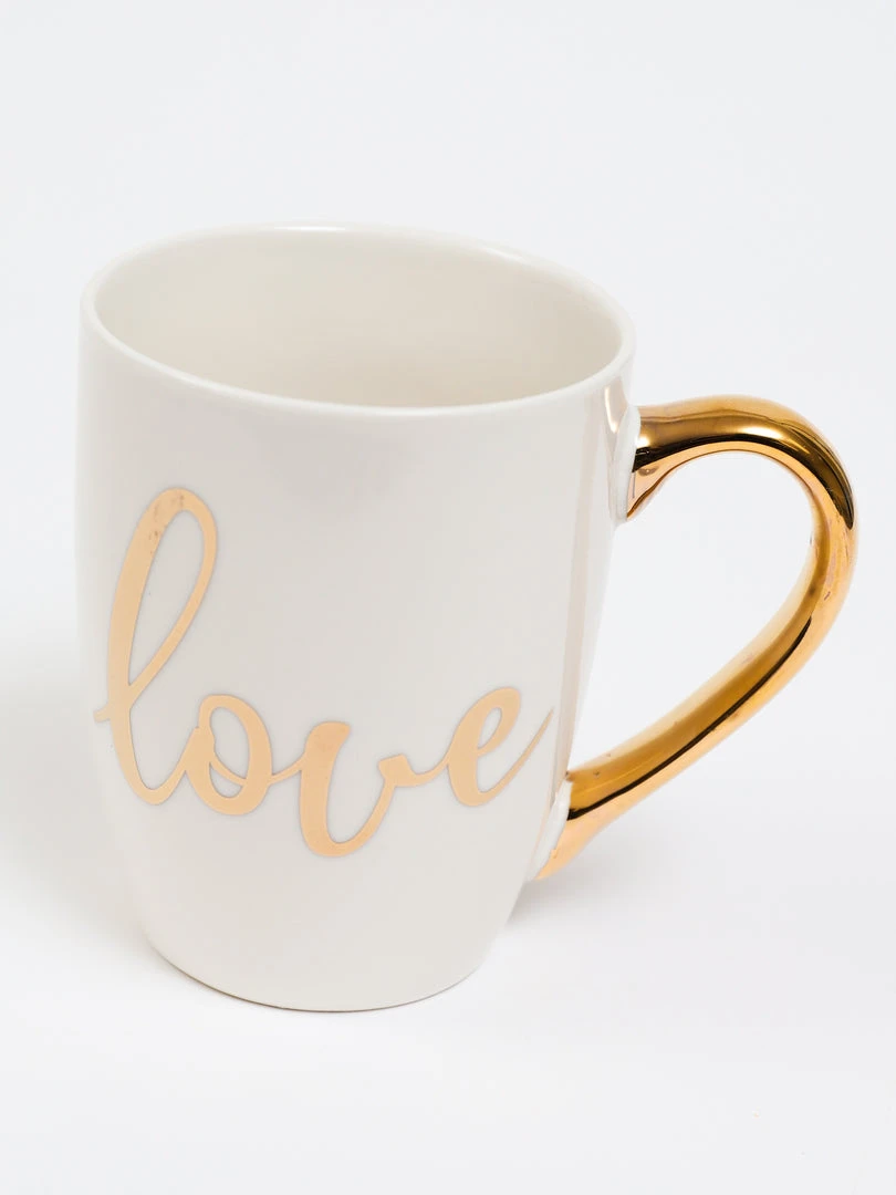 Inspire Me! Home Decor White Mug With Gold Handle (2 Styles) 7 Inspire Me! Home Decor White Mug With Gold Handle (2 Styles)