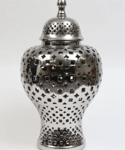 Inspire Me! Home Decor Silver Pierced Patterned Ginger Jar Pierced (2 Sizes) 10 Inspire Me! Home Decor Silver Pierced Patterned Ginger Jar Pierced (2 Sizes)