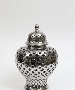 Inspire Me! Home Decor Silver Pierced Patterned Ginger Jar Pierced (2 Sizes) 11 Inspire Me! Home Decor Silver Pierced Patterned Ginger Jar Pierced (2 Sizes)