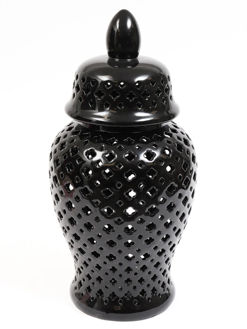 Inspire Me! Home Decor 24" Black Pierced Ginger Jar 4 Inspire Me! Home Decor 24" Black Pierced Ginger Jar