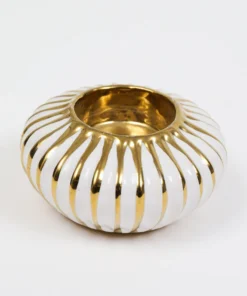 Inspire Me! Home Decor Gold & White Round Detailed Spoon Rest/Tea Light Holder