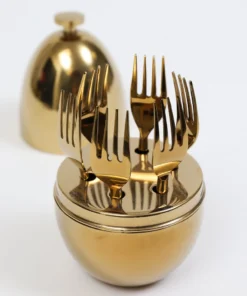 Inspire Me! Home Decor Gold Egg Shaped Utensil Holder (2 Styles)