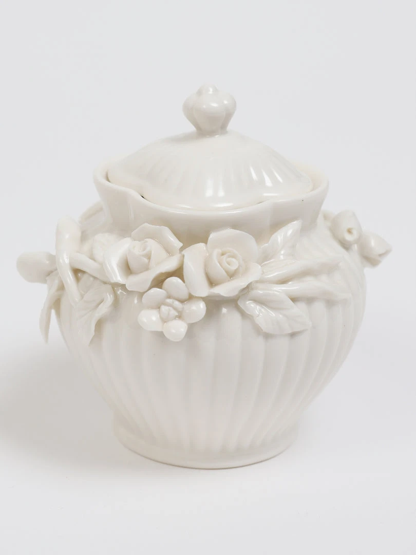 Inspire Me! Home Decor White Floral Tea Set (3 Items) Each Sold Individually KITCHEN 6 Inspire Me! Home Decor White Floral Tea Set (3 Items) Each Sold Individually KITCHEN