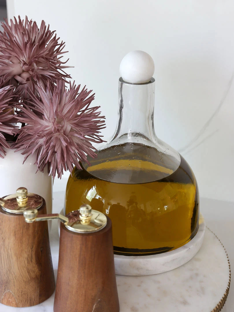 Inspire Me! Home Decor Glass Decanter With Round Marble Topper And Base 5 Inspire Me! Home Decor Glass Decanter With Round Marble Topper And Base