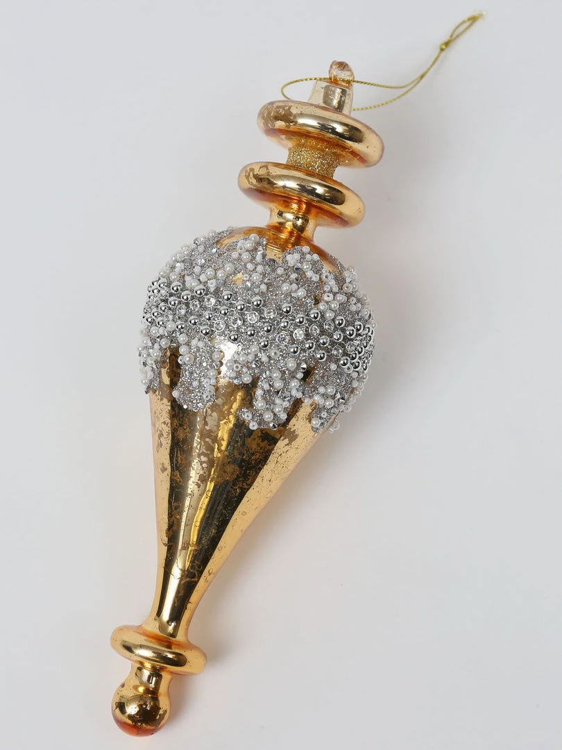 Inspire Me! Home Decor Gold Metallic Glass Finial Ornament (2 Colors) 5 Inspire Me! Home Decor Gold Metallic Glass Finial Ornament (2 Colors)