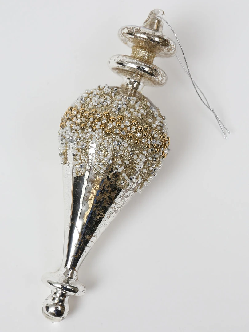 Inspire Me! Home Decor Gold Metallic Glass Finial Ornament (2 Colors) 6 Inspire Me! Home Decor Gold Metallic Glass Finial Ornament (2 Colors)