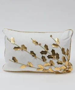 Inspire Me! Home Decor Gold Poinsettia Branch Pillow (2 Colors)