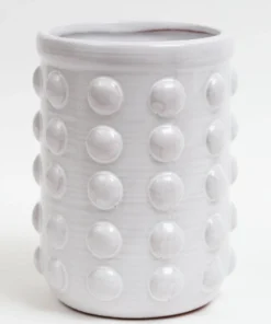 Inspire Me! Home Decor White Beaded Utensil Crock
