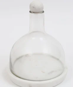 Inspire Me! Home Decor Glass Decanter With Round Marble Topper And Base