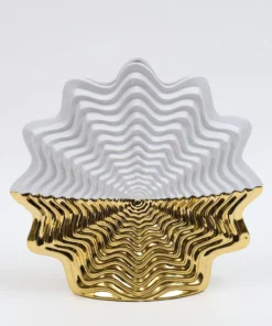 Inspire Me! Home Decor White And Gold Star Dimensional Vase