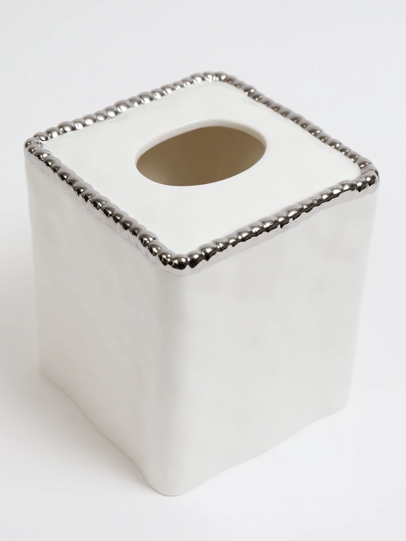 Inspire Me! Home Decor White Beaded Square Tissue Box Cover (2 Colors) 5 Inspire Me! Home Decor White Beaded Square Tissue Box Cover (2 Colors)