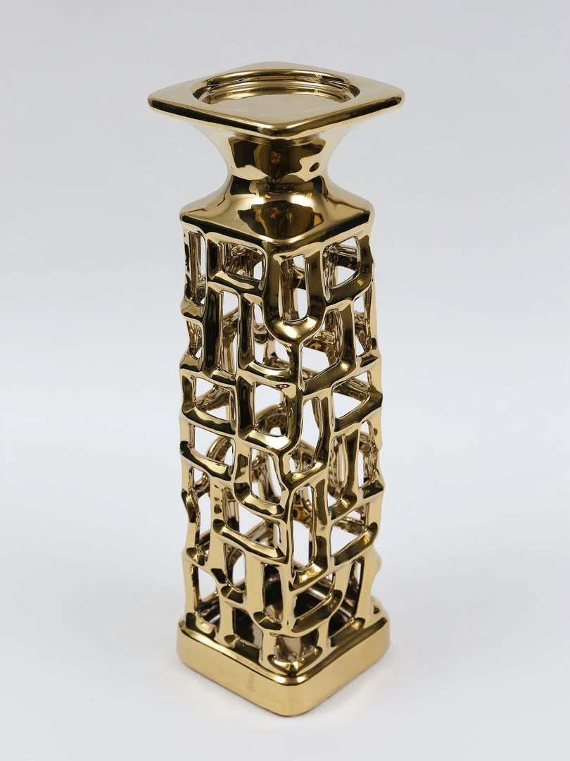 Inspire Me! Home Decor Gold Candle Holder With Dimensional Cut Out Design (2 Sizes) 6 Inspire Me! Home Decor Gold Candle Holder With Dimensional Cut Out Design (2 Sizes)