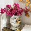 Inspire Me! Home Decor White And Gold Textured Ceramic Vase 1 Inspire Me! Home Decor White And Gold Textured Ceramic Vase