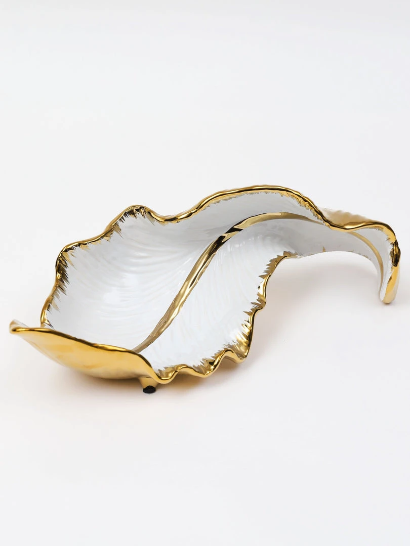 Inspire Me! Home Decor Gold And White Scalloped Tray 4 Inspire Me! Home Decor Gold And White Scalloped Tray