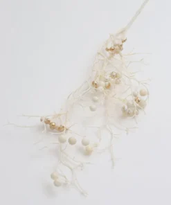 Inspire Me! Home Decor White And Gold Berry Stem