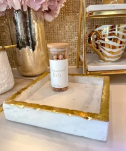 Inspire Me! Home Decor Square Marble Tray With Gold Edge (2 Sizes) 8 Inspire Me! Home Decor Square Marble Tray With Gold Edge (2 Sizes)