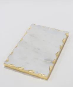 Inspire Me! Home Decor Small Marble Metallic Edged Tray