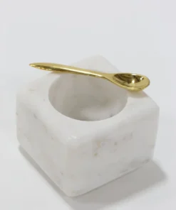 Inspire Me! Home Decor Marble Spice Bowl W/ Gold Spoon